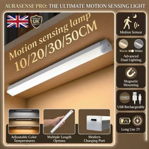 LED PIR Motion Sensor Strip Light USB Rechargeable Magnetic Cabinet Closet Lamp