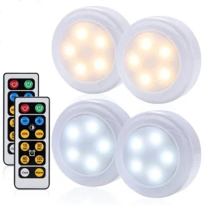 Wireless LED Puck Lights CCT white Closet Under Cabinet Lighting Remote Control_