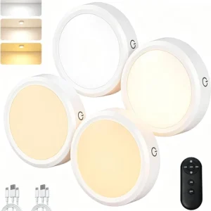 Puck Lights with Remote Control Rechargeable, Full-Screen Wireless LED under Cab