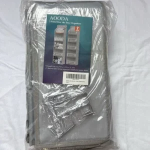 AOODA Over Door Organizer 2 Pack 5 Shelf Hanging Storage Grey New