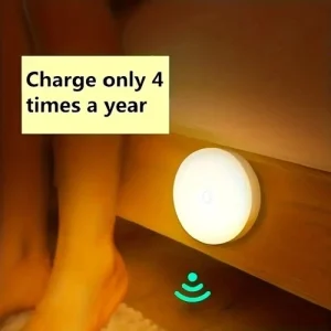 LED Motion Sensor Light Rechargeable PIR USB Portable Cabinet Stair Night Lamp
